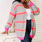 Woven Right Cozy Vibes Only Ribbed Long Sleeve Cardigan in Charcoal
