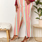 Double Take Keep Smiling Striped Smocked Waist Pants with Pockets