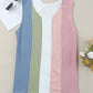 In Sync Multicolored Striped Waffle-Knit Sleeveless Tank