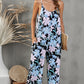Vacation Mode On Botanical Print Spaghetti Strap Cropped Jumpsuit
