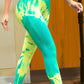 Unstoppable Spirit Tie-Dye High Waist Sports Leggings in Green
