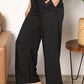 Double Take Going With The Flow Drawstring Smocked Waist Wide Leg Pants