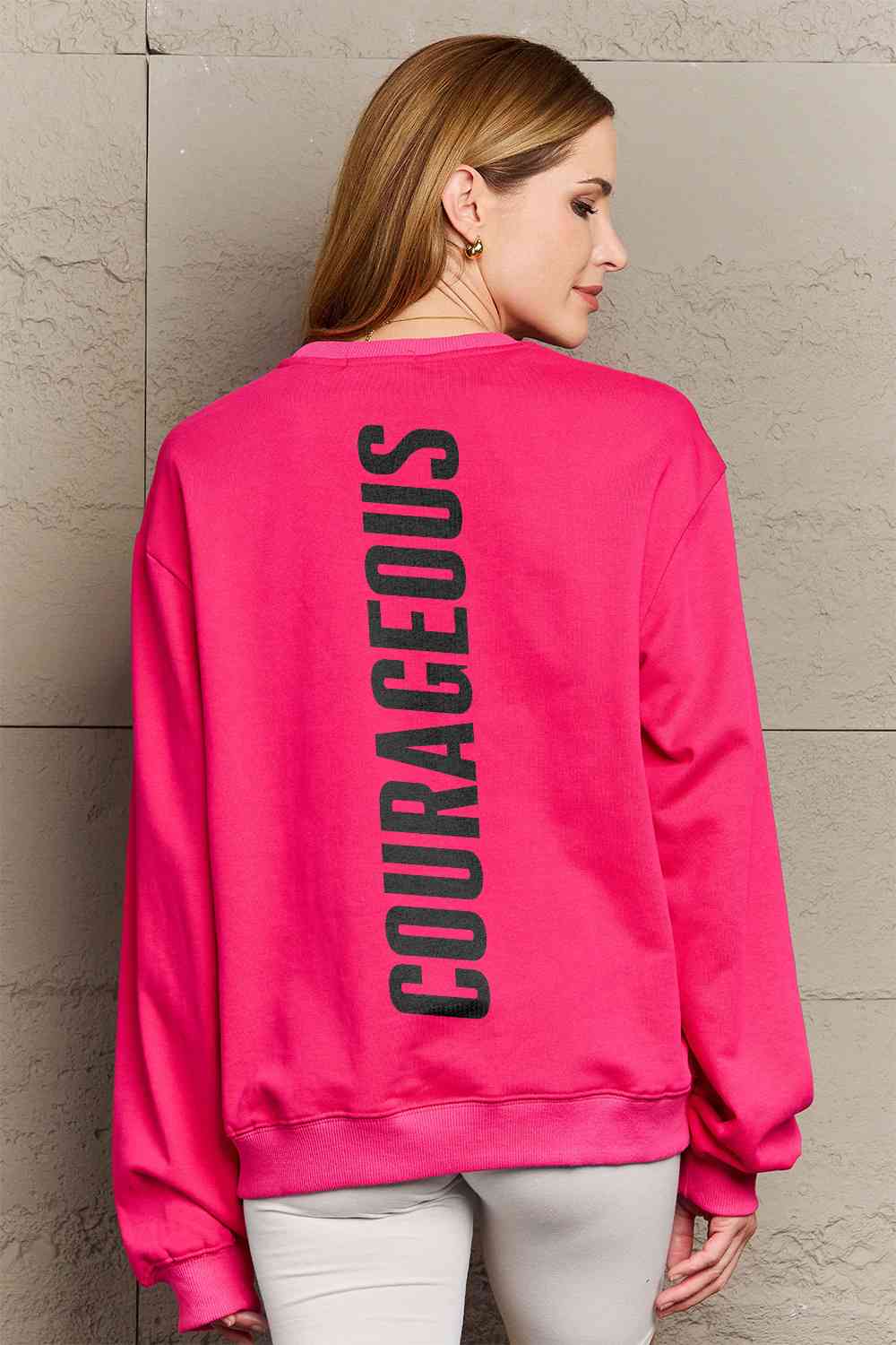 Simply Love COURAGEOUS Long Sleeve Graphic Sweatshirt