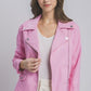 LOVE TREE Covered in Pink Collared Neck Zip Up Jacket