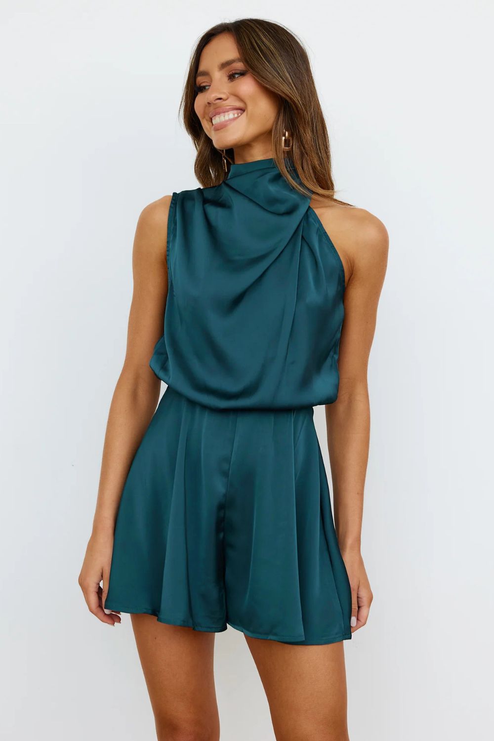 Making It Count Turtleneck Sleeveless Romper