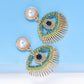 Evil Eye Shape Rhinestone Zinc Alloy Synthetic Dangle Earrings
