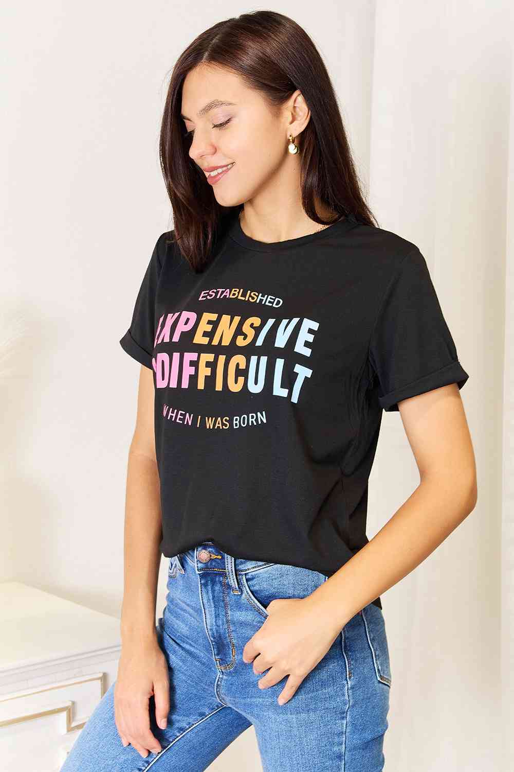 Simply Love Established Graphic Cuffed Sleeve T-Shirt