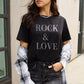 Simply Love ROCK ＆ LOVE Short Sleeve Graphic T-Shirt