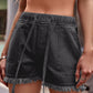 Essentially Yours Drawstring Raw Hem Denim Shorts