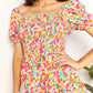 Double Take Playful Beauty Smocked Sweetheart Neck Flounce Sleeve Mini Dress
