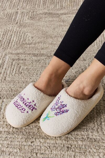 Melody Lavender Haze Sequin Pattern Cozy Slippers