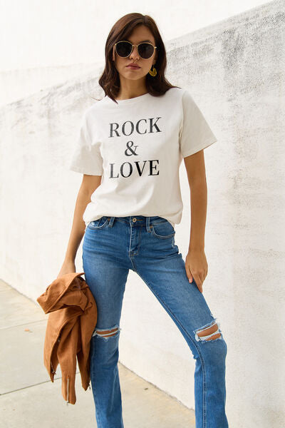 Simply Love ROCK ＆ LOVE Short Sleeve Graphic T-Shirt