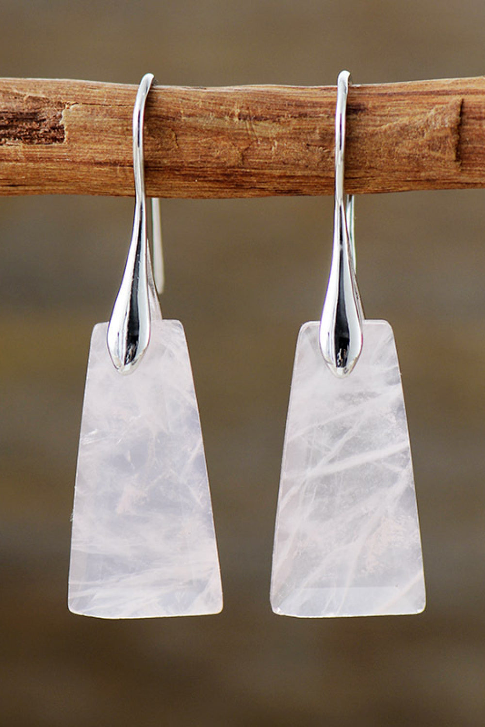 Everything Changes Handmade Natural Stone Dangle Earrings in Geometrical Shape