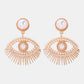 Evil Eye Shape Rhinestone Zinc Alloy Synthetic Dangle Earrings