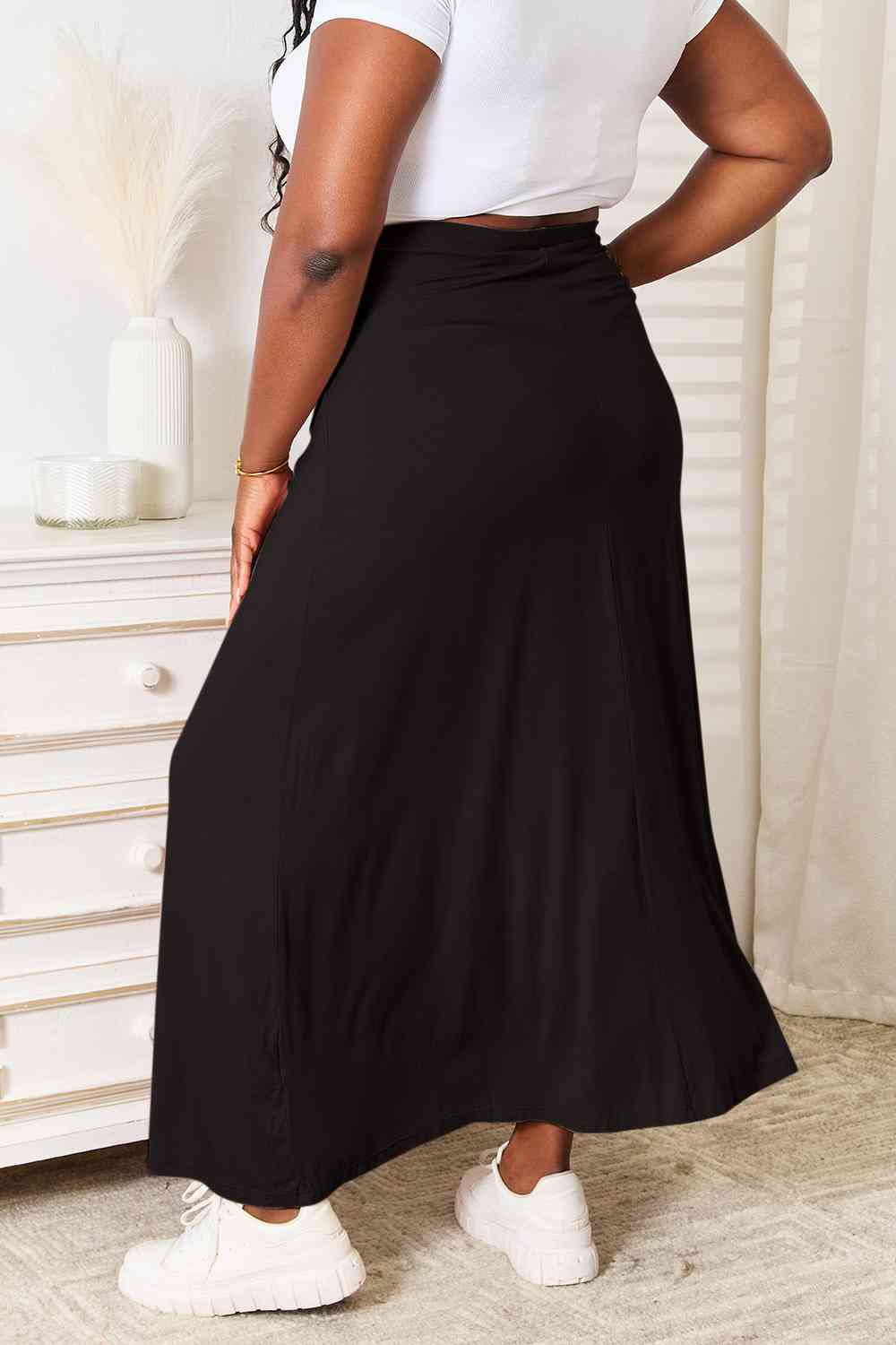 Double Take The Best Memories Soft Rayon Drawstring Waist Maxi Skirt