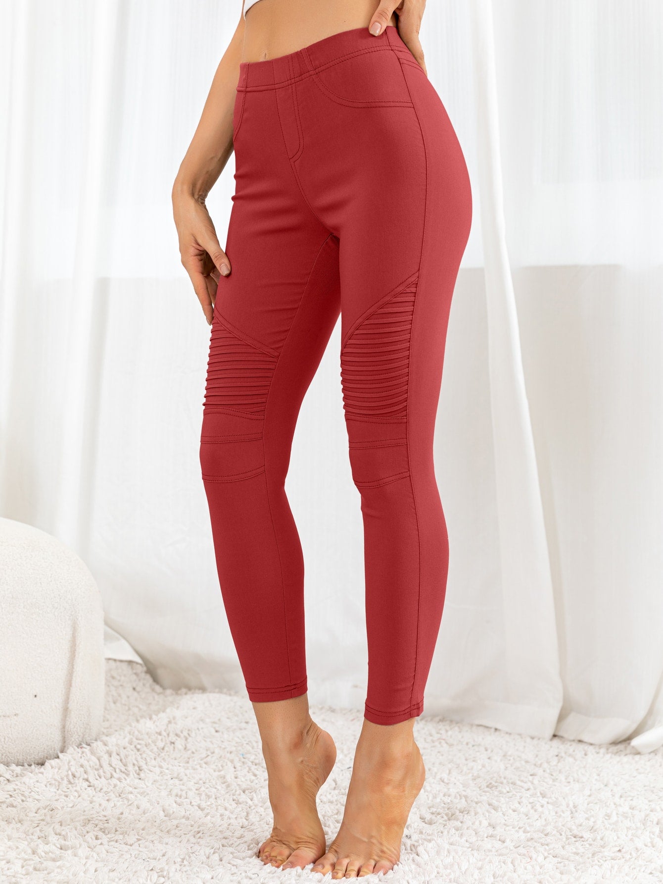 Rock Out Moto Ribbed Detail Leggings