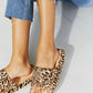 MMShoes Arms Around Me Open Toe Slides in Leopard