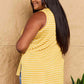 Doublju Talk To Me Striped Sleeveless V-Neck Top in Yellow Gold