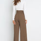 Office Chic Tie Front Wide Paperbag Waist Leg Pants
