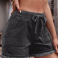 Essentially Yours Drawstring Raw Hem Denim Shorts