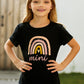 Mama's Mini Rainbow Round Neck Girls Graphic Tee Shirt