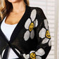 Double Take Sunshine Blossoms Floral Button Down Longline Cardigan