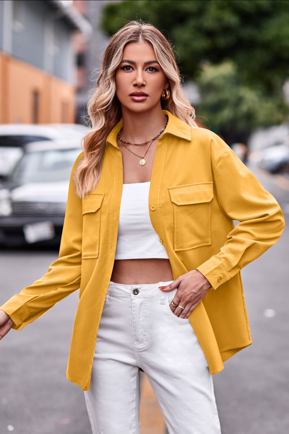 Just Can't Wait Dropped Shoulder Longline Shirt with Pockets