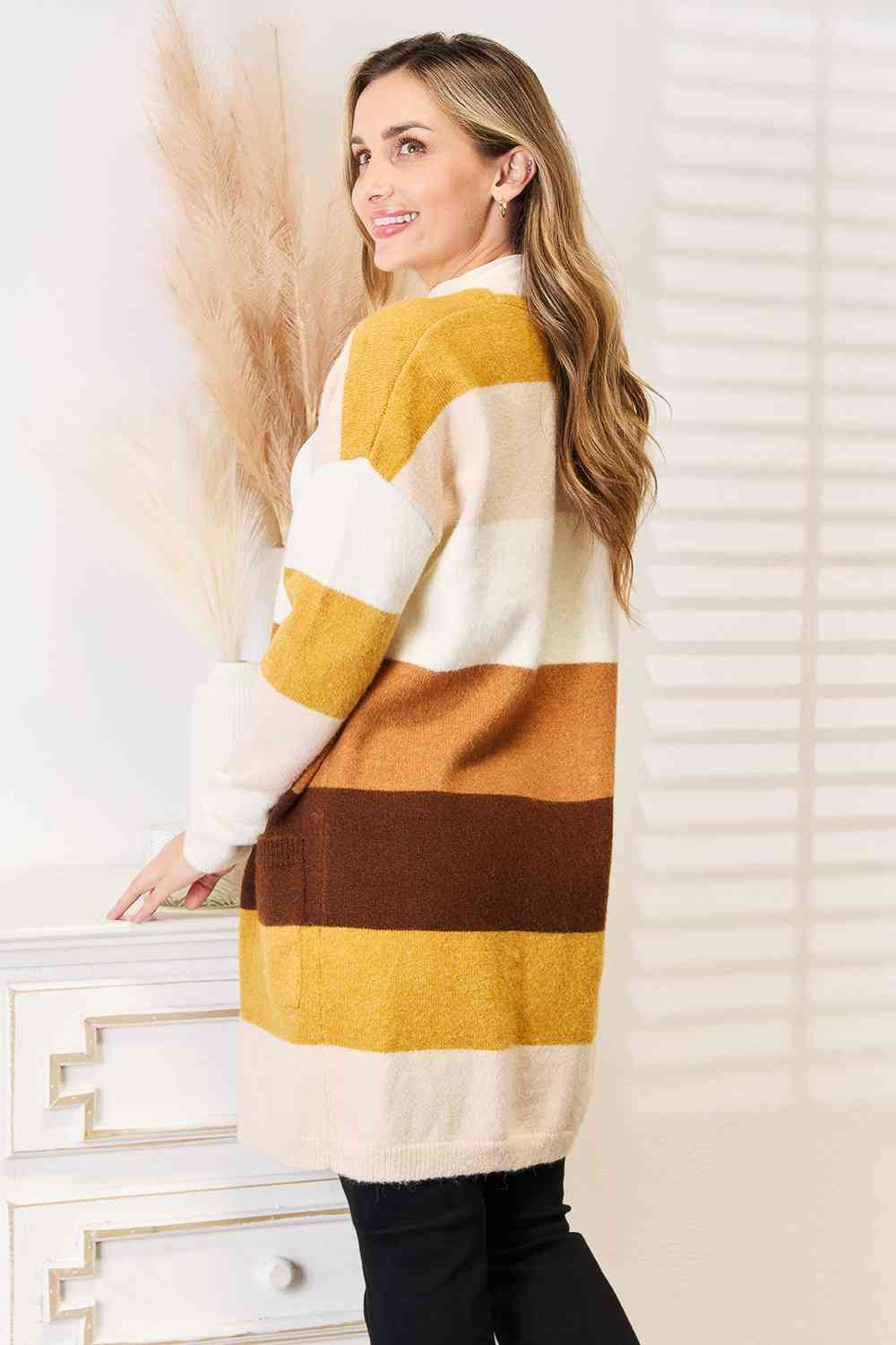 Woven Right I Like You A Latte Color Block Cardigan