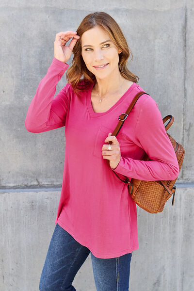 Basic Bae Take Me Anywhere V-Neck Long Sleeve Top