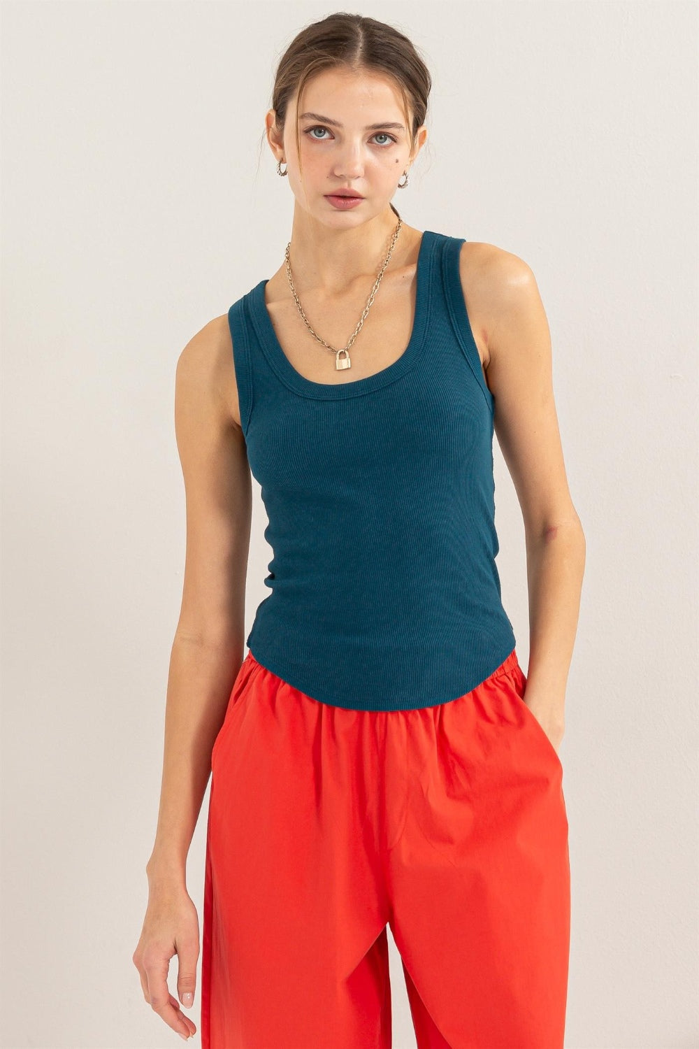 HYFVE Dawn To Dark Ribbed Scoop Neck Racerback Tank