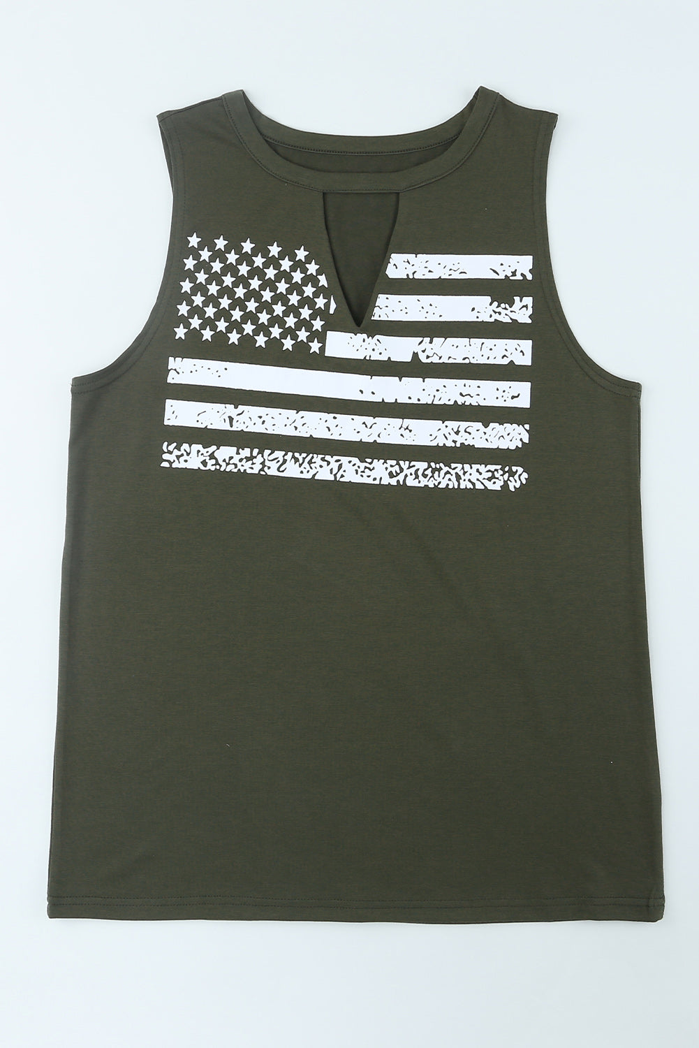 The Land I Love US Flag Graphic Cutout Tank Top