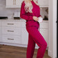 You + Me Round Neck Top and Drawstring Pants Lounge Set
