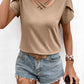 Strappy V-Neck Petal Sleeve Top