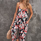 Vacation Mode On Botanical Print Spaghetti Strap Cropped Jumpsuit