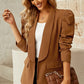 Double Take Leading The Day Puff Sleeve Shawl Collar Blazer