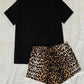 Leopard's Kisses Graphic Top and Shorts Lounge Set