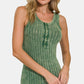 Zenana Embracing Change Washed Ribbed Half Snap Henry Tank