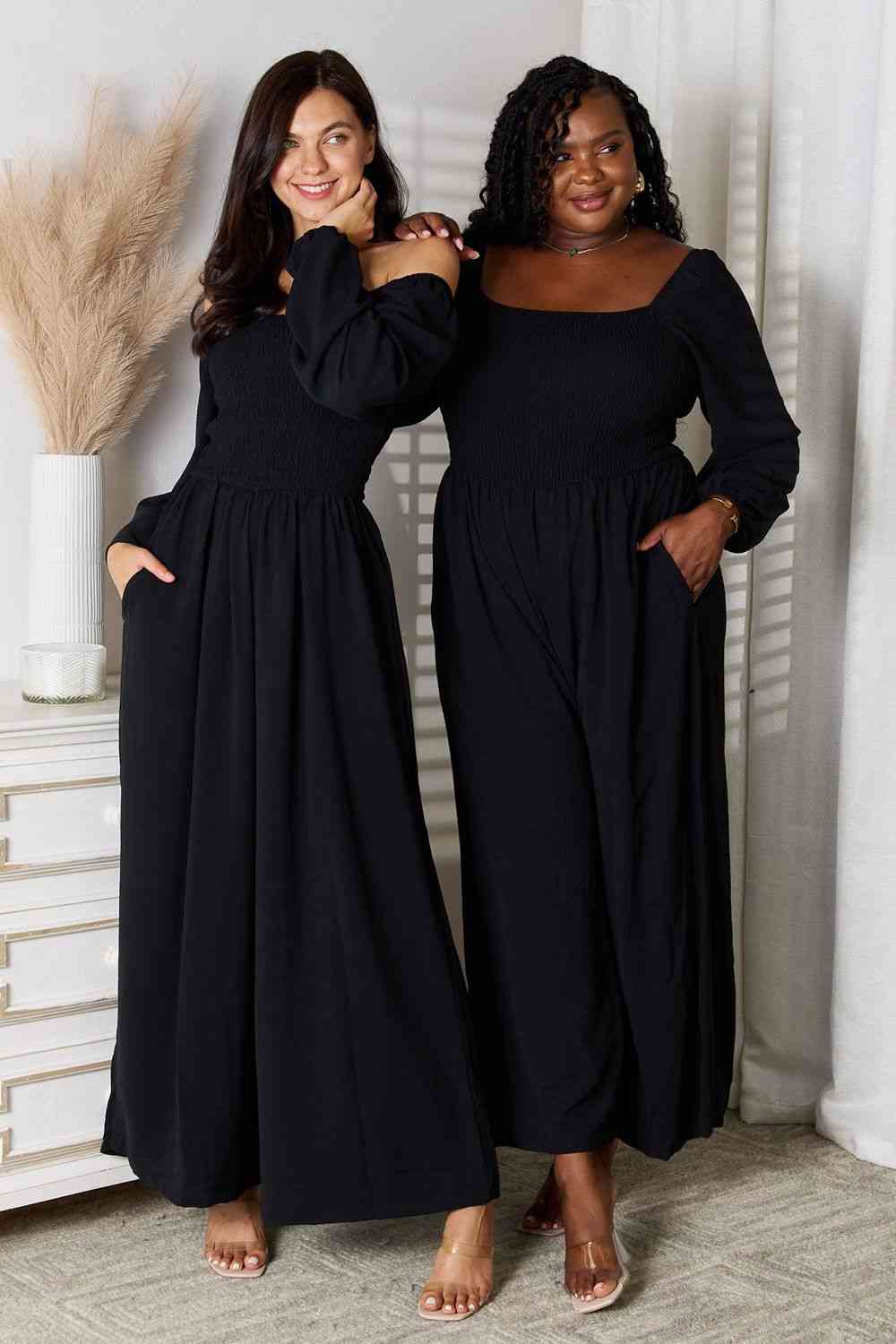 Double Take Twilight Square Neck Jumpsuit with Pockets