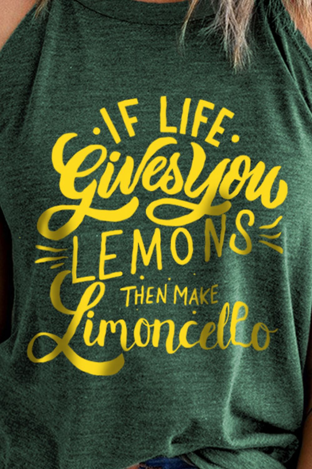 Lemons To Limoncello Graphic Round Neck Tank Top