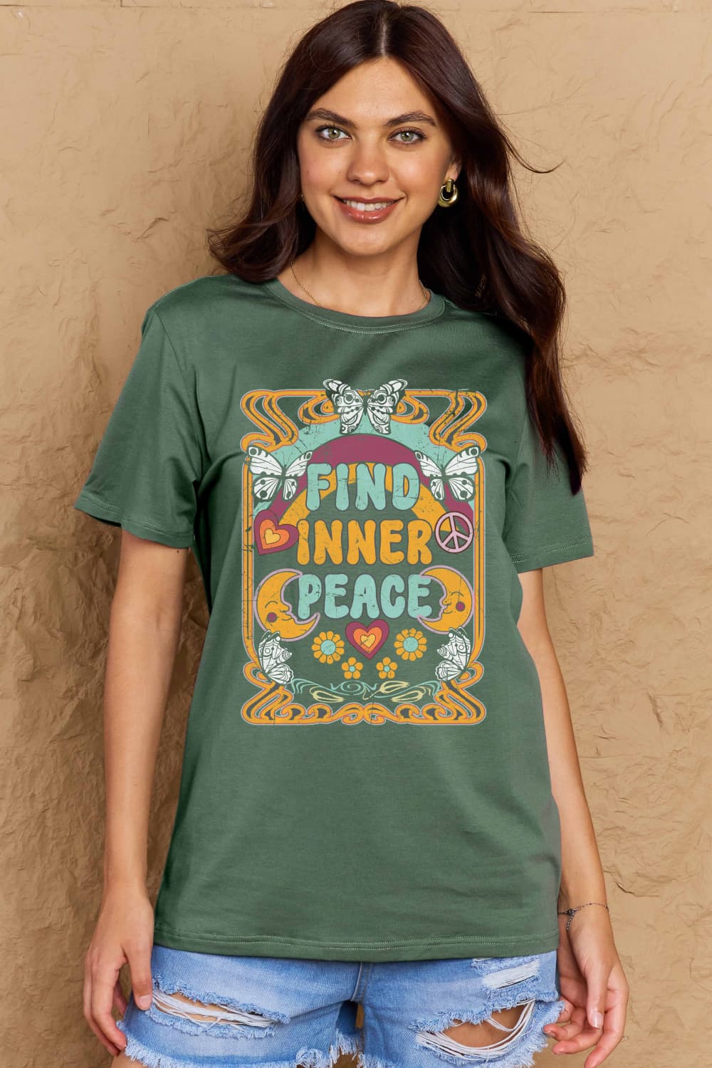 Simply Love FIND INNER PEACE Graphic Cotton T-Shirt