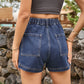 Turn Up The Music High-Waist Denim Shorts with Pockets