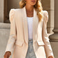 Double Take Leading The Day Puff Sleeve Shawl Collar Blazer
