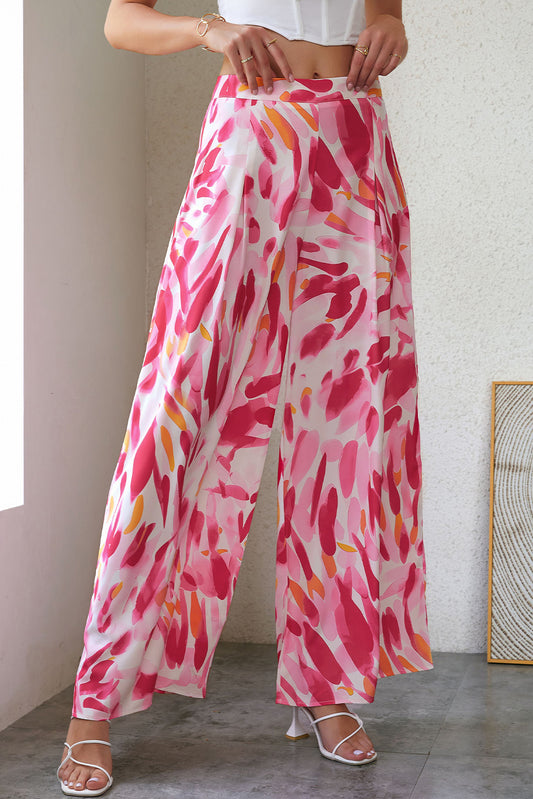 Wild Rose High Waist Printed Wide Leg Pants