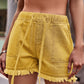 Essentially Yours Drawstring Raw Hem Denim Shorts