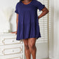 Double Take Love Language V-Neck Flounce Sleeve Tiered Dress