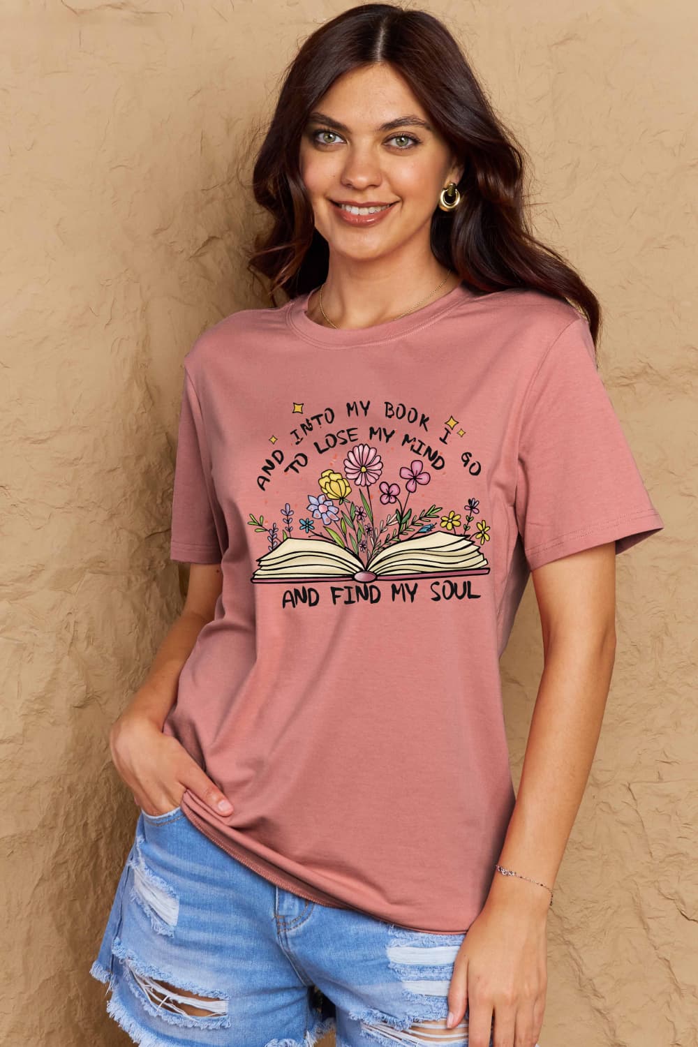 Simply Love Books, Flowers, Soul Graphic Cotton Tee