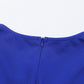 Wife Mom Boss Belted Puff Sleeve V-Neck Jumpsuit in Royal Blue