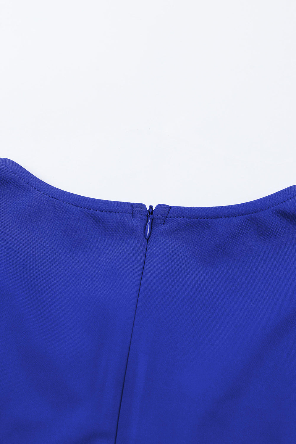 Wife Mom Boss Belted Puff Sleeve V-Neck Jumpsuit in Royal Blue