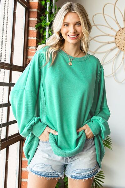 First Love Mint Conviction Exposed Seam Blouse