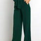 Office Chic Tie Front Wide Paperbag Waist Leg Pants